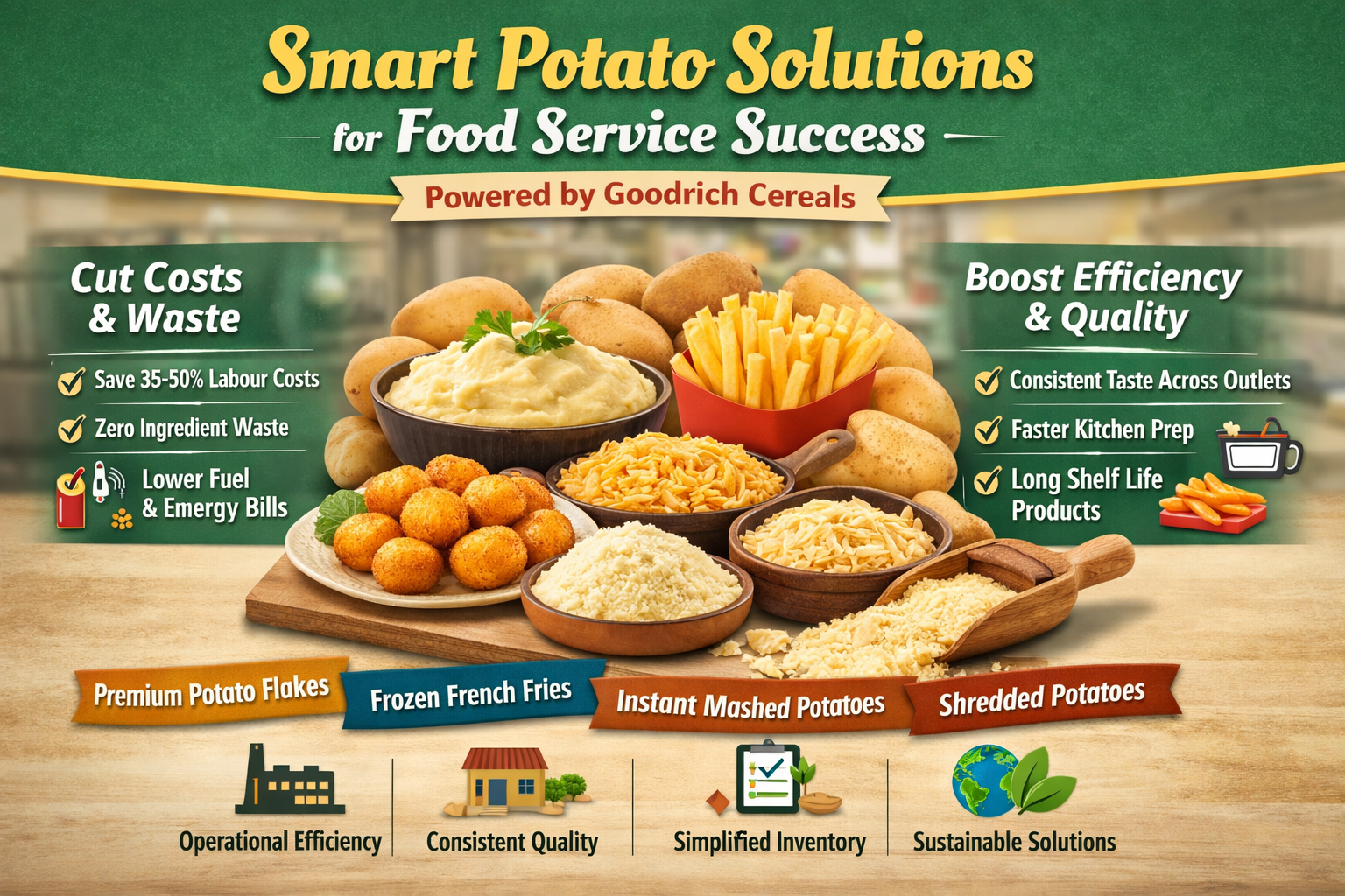 How Restaurants & Food Chains Can Reduce Costs Using Potato Flakes and Processed Potato Ingredients
